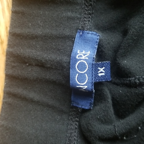 (1x) Encore Black Jogger Capri White Stripes Cotton Blend Sporty Retro Lounge - Picture 4 of 9